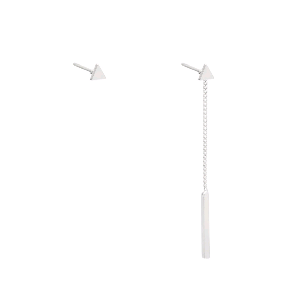 Pendientes Triangle Stud + Colgante