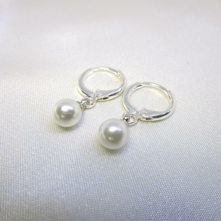 Pendientes Perla Plata