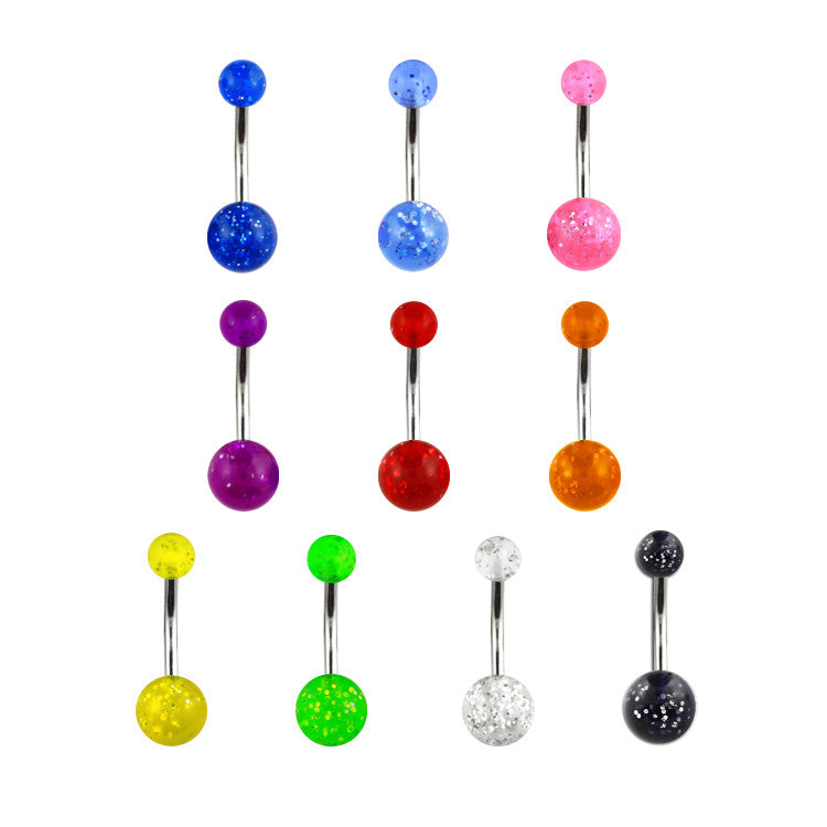 Navelpiercing Glitter - Chirurgisch Staal & Acryl