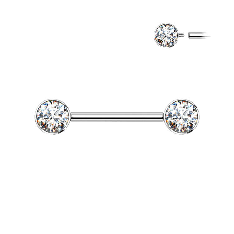 Disco de cristal para barra de 5 mm, color plata - Titanio