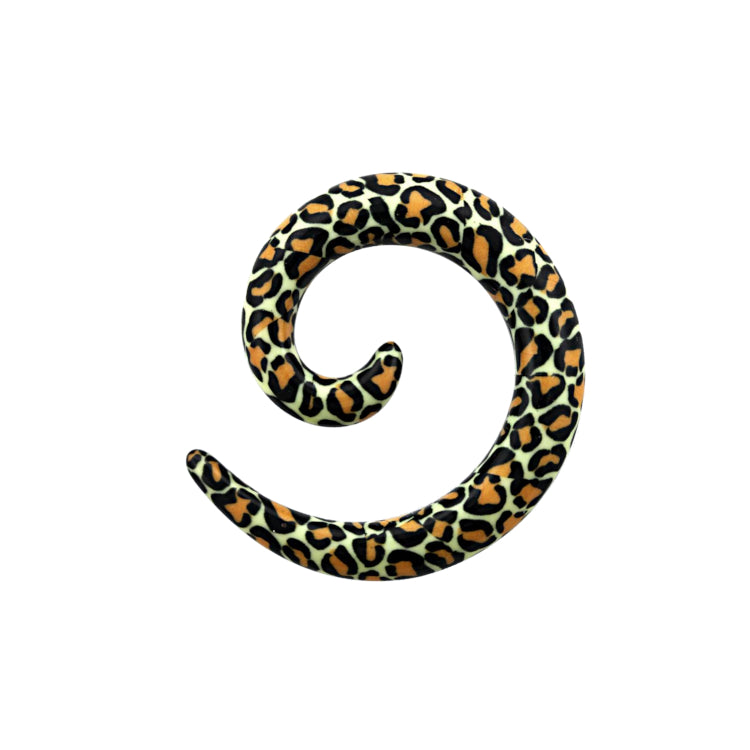 Spiraal Tunnel Luipaardprint – Stretch Oorbel – Acryl