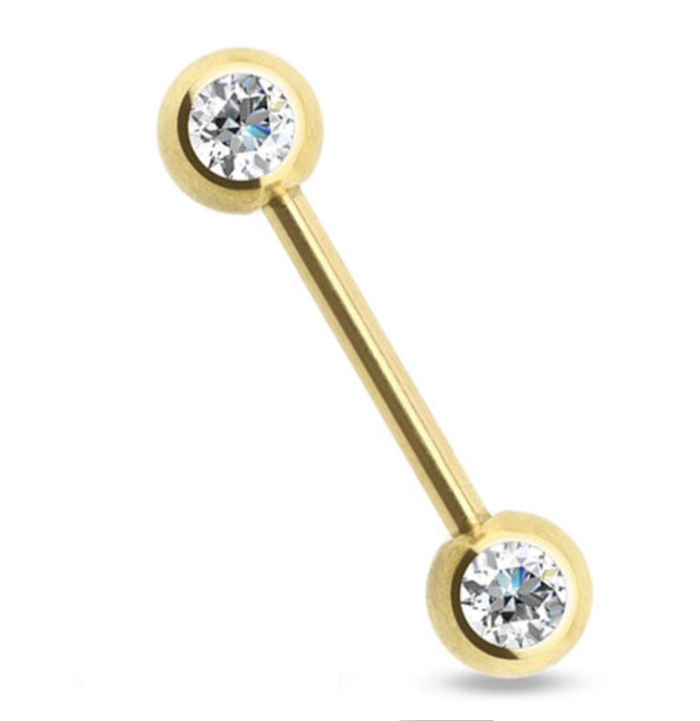 Barra de cristal PVD color oro - Acero quirúrgico