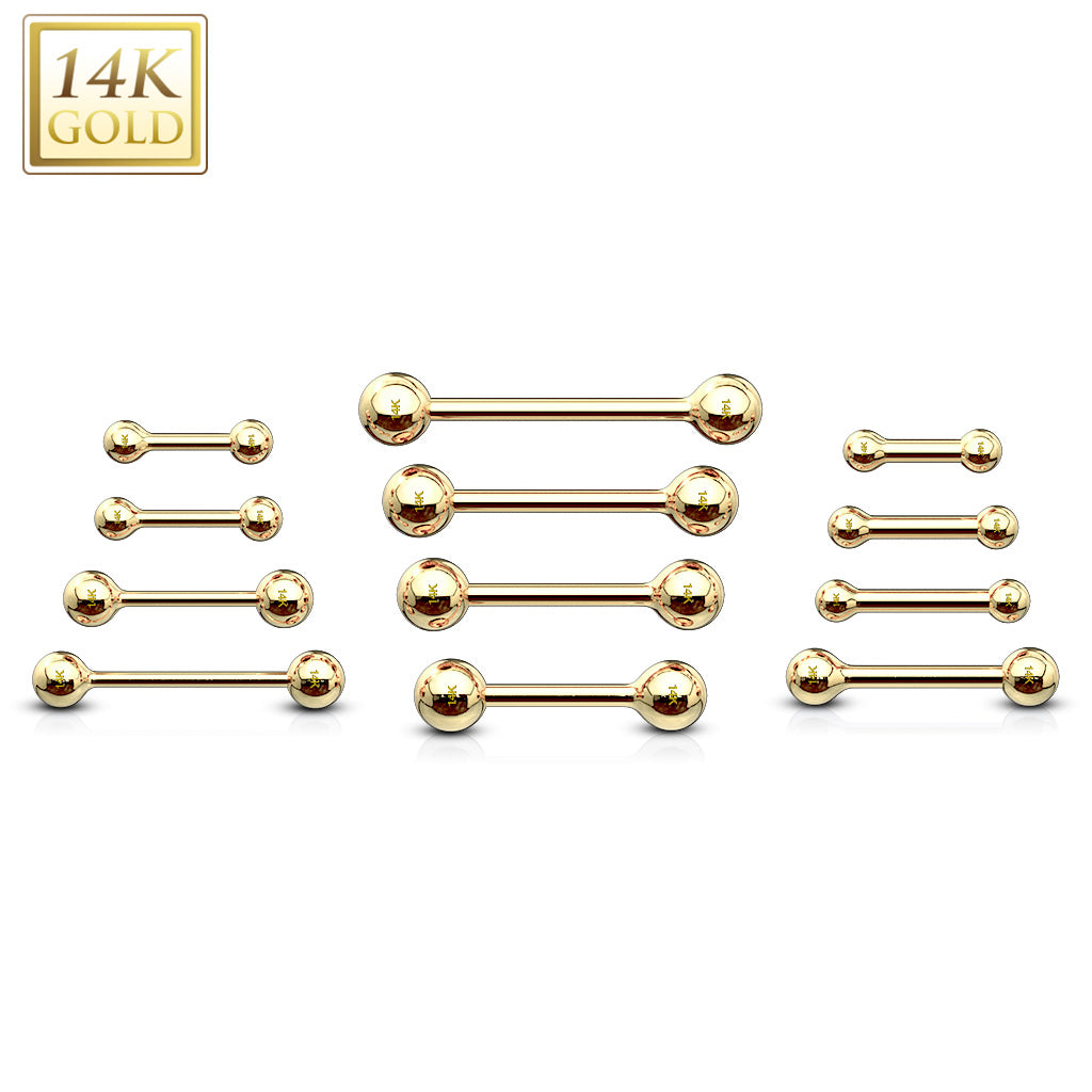 Barbell 14kt Goud 1.6mm - Goud