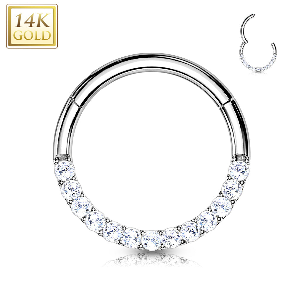 Klikring Zirconia 14 Karaat Wit Goud - 1.2mm