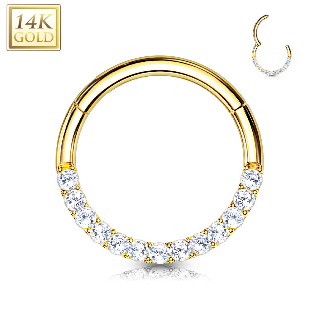 Klikring Zirconia 14 Karaat Goud - 1.2mm