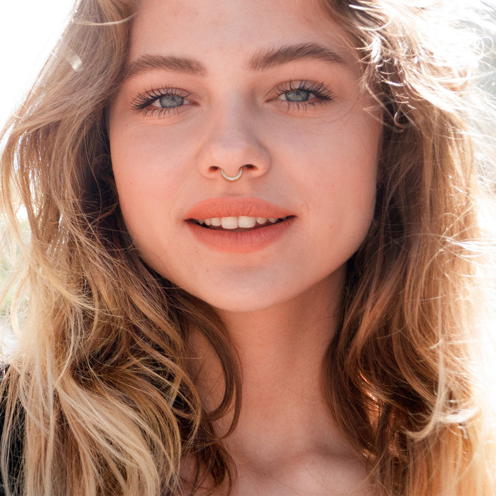 Klikring Zirconia 14 Karaat Wit Goud - 1.2mm