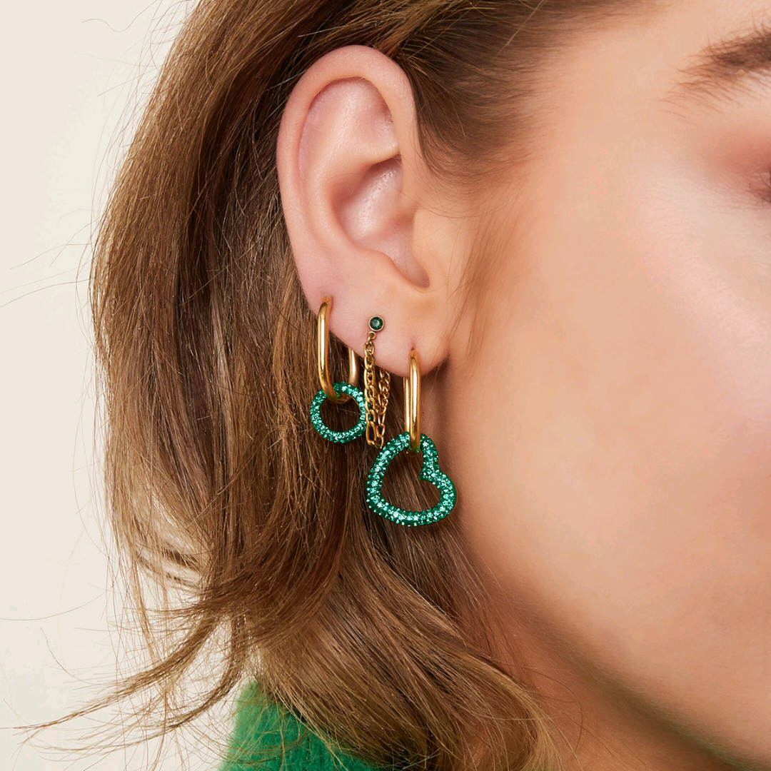 Pendientes Doble Cadena Dorado