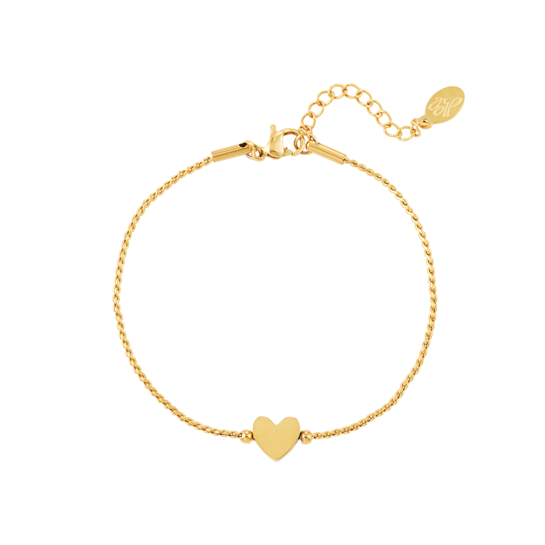 Pulsera de corazón dorado - Acero inoxidable