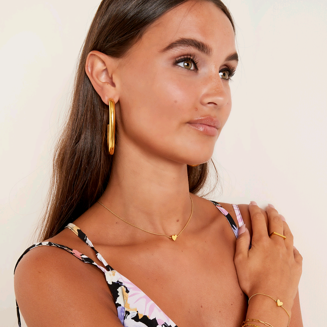 Pulsera de corazón dorado - Acero inoxidable