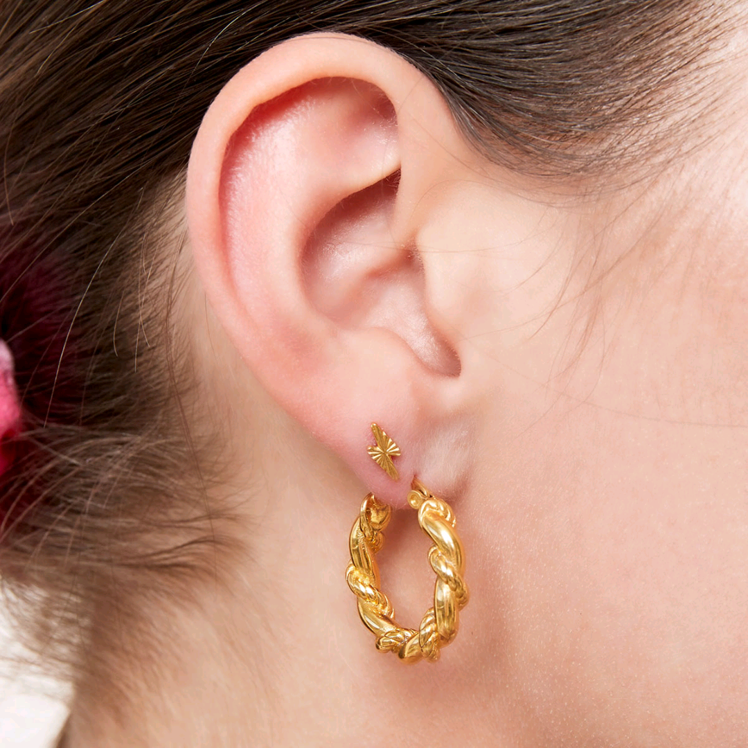 Pendientes Rayo Dorado