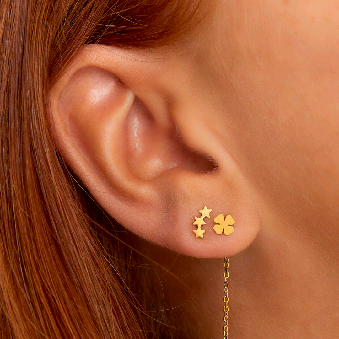 Oorbellen Sterretjes Zilverkleurig - Roestvrij Staal