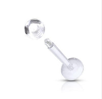 labret retainer transparant, BioFlex, voor oor en lip piercings, Ideaal voor MRI-scans