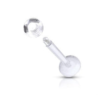 labret retainer transparant, BioFlex, voor oor en lip piercings, Ideaal voor MRI-scans