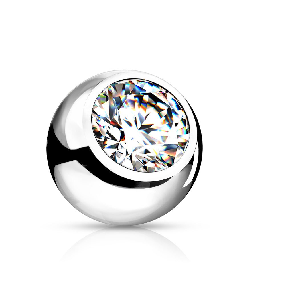 Piercing de ombligo básico de circonita - Acero quirúrgico