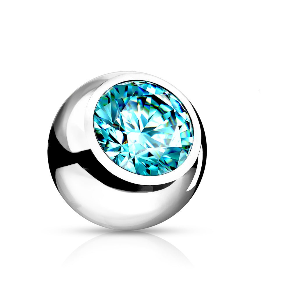 Piercing de ombligo básico de circonita - Acero quirúrgico