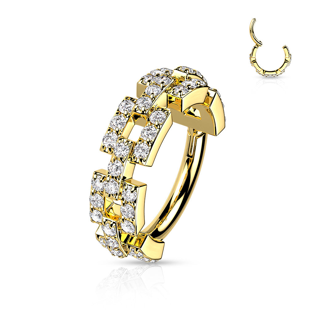 Click ring Crystal Chain Dorado