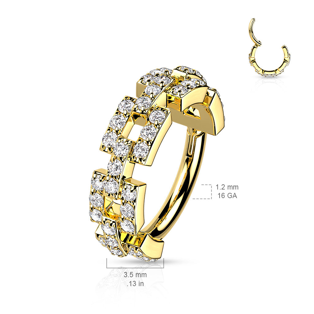 Click ring Crystal Chain Dorado