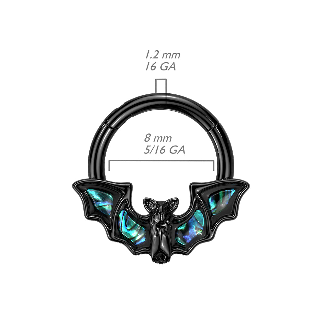 Anillo de clic Murciélago Negro - Acero Quirúrgico