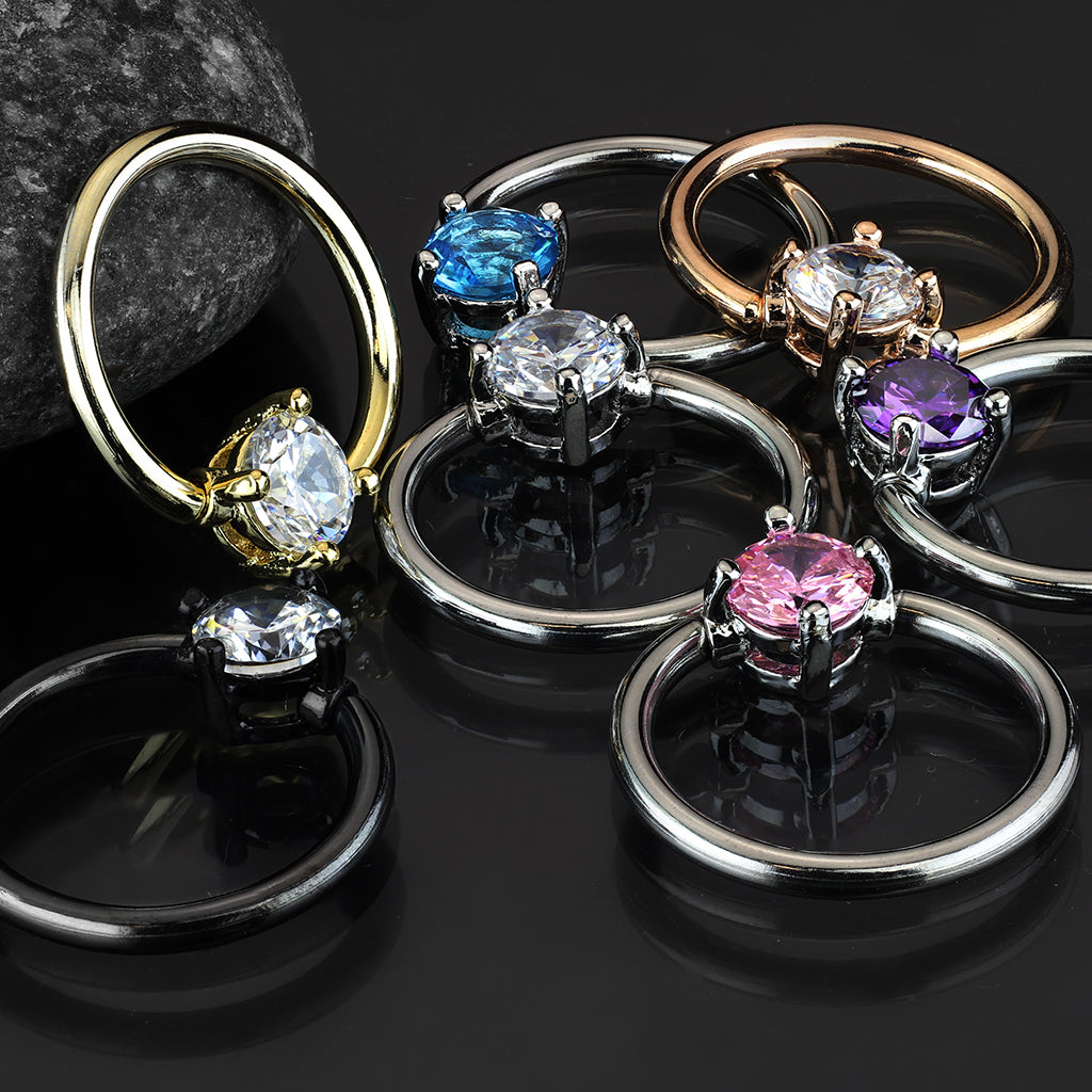 Ball Closure Ring(BCR) Kristal Zilverkleurig