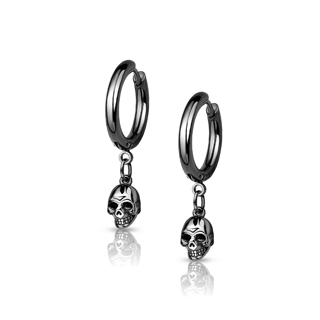 Pendientes Calavera Negro