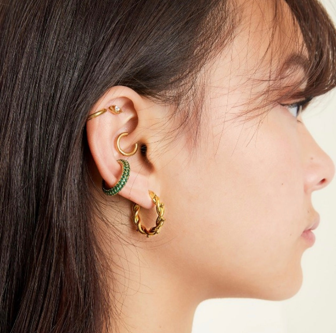 Ear Cuff Cuff Zirconia Cúbica Rosa