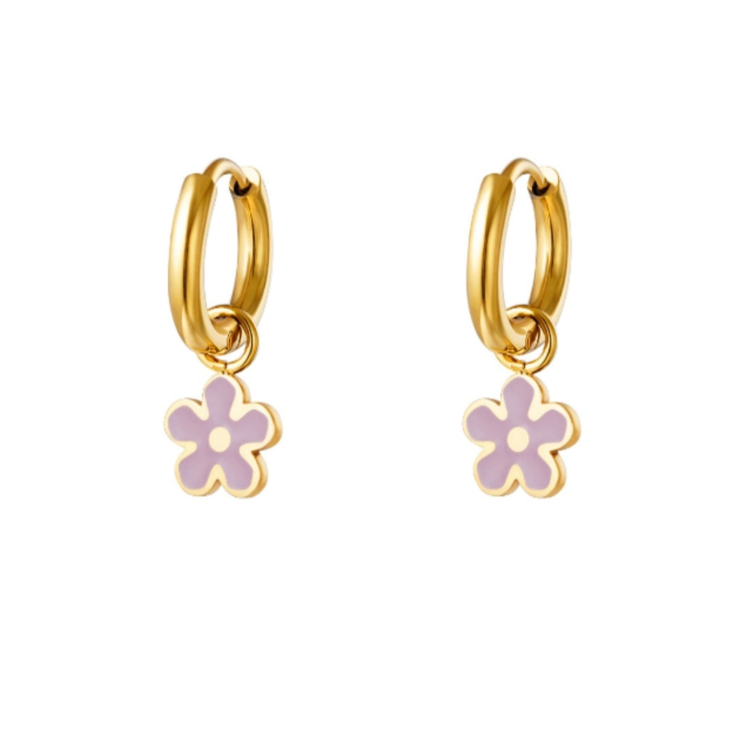 Pendientes Flor Morado