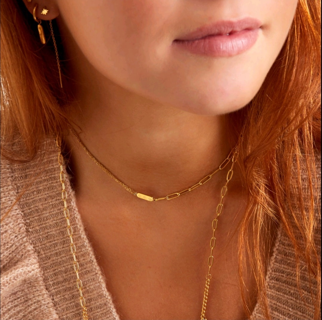 Collar Doble Con Charm Dorado