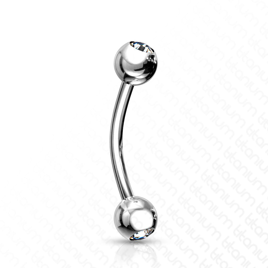 Barra curva de cristal color plata - Titanio