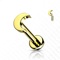 Goudkleurige titanium labret met maanvorm
