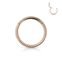 Roségouden wire clicker piercing, chirurgisch staal, geschikt voor septum of helix.