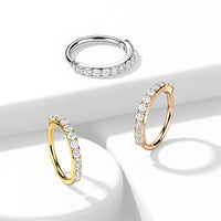 Rosékleurige neusring met zirconia in goud, zilver en rosé kleur